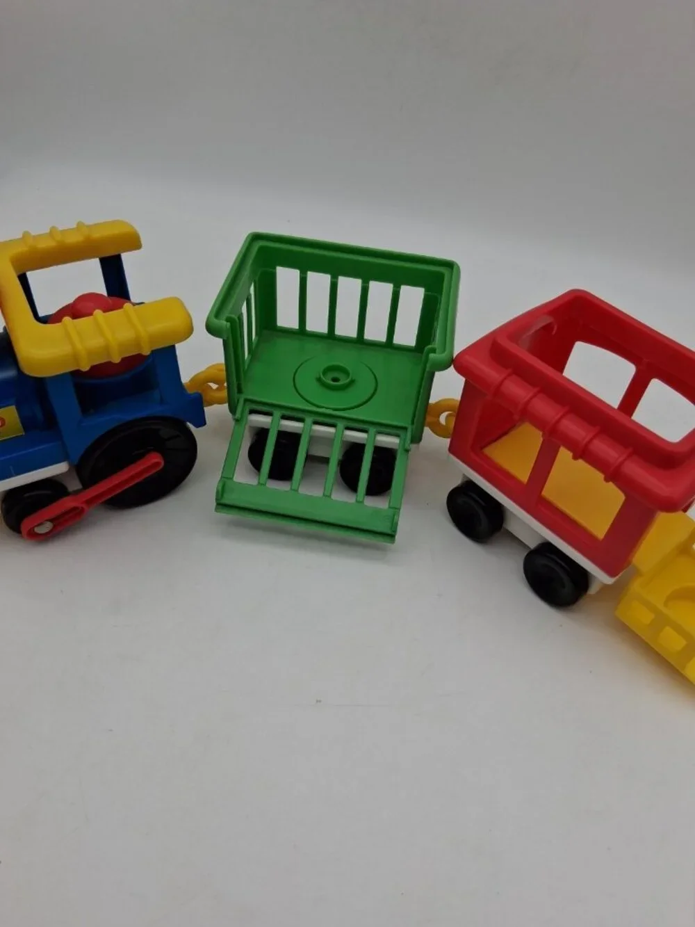 Vtg 1991 Fisher Price Little People Chunky Circus Zoo Train w/Clown & 2 Animals